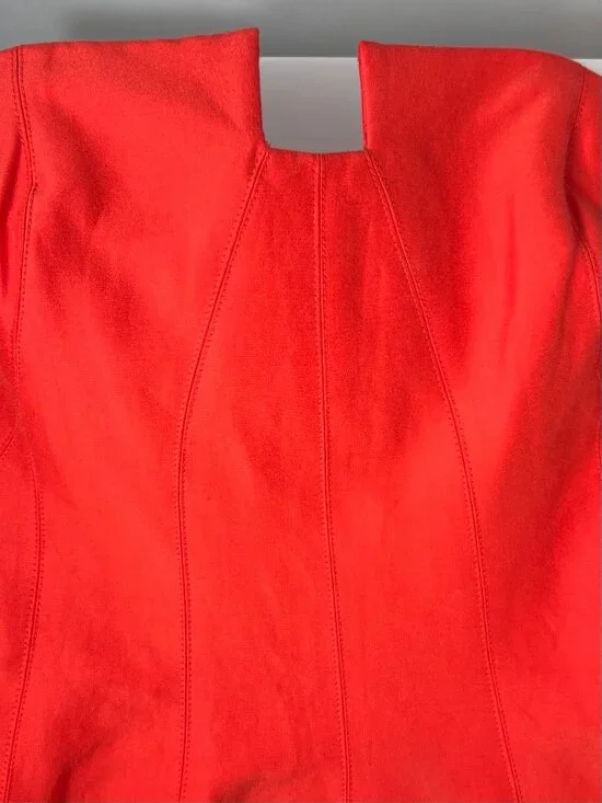 NWT HALSTON HERITAGE Strapless Structured Mini Dress in Red Lipstick Color Sz 12 - Picture 11 of 12